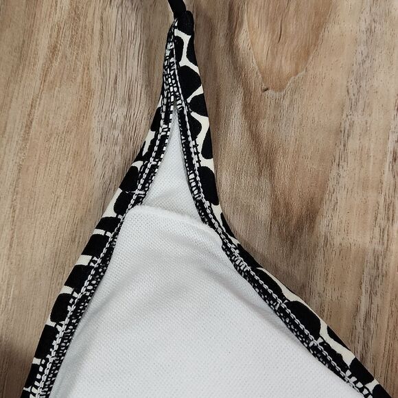 🐞Sunsets Black & Cream Animal Print Bikini Top Size D - Picture 4 of 8